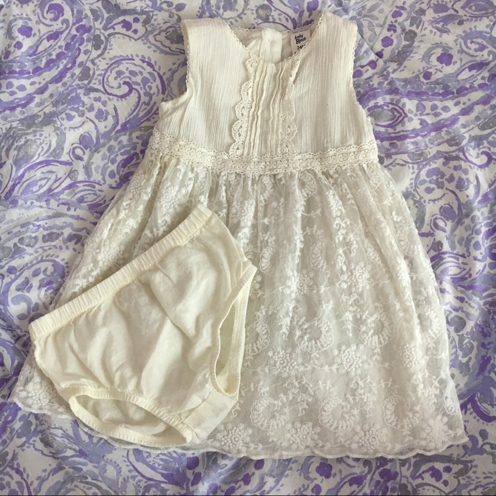 Baby B’Gosh Cream Lace Dress with Bloomers